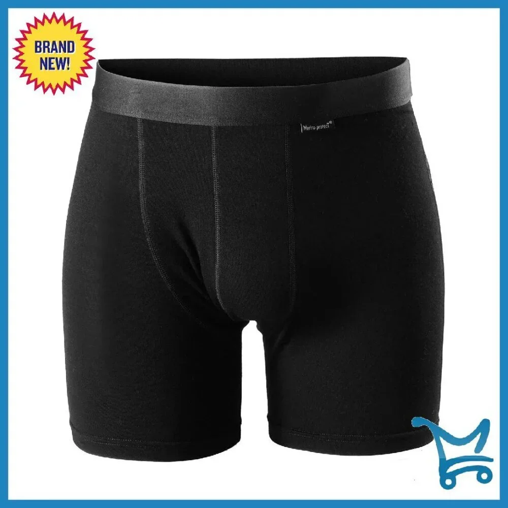 Men's Merino Wool Boxer Briefs Odor Resistant Moisture Wicking Hiking Travel
